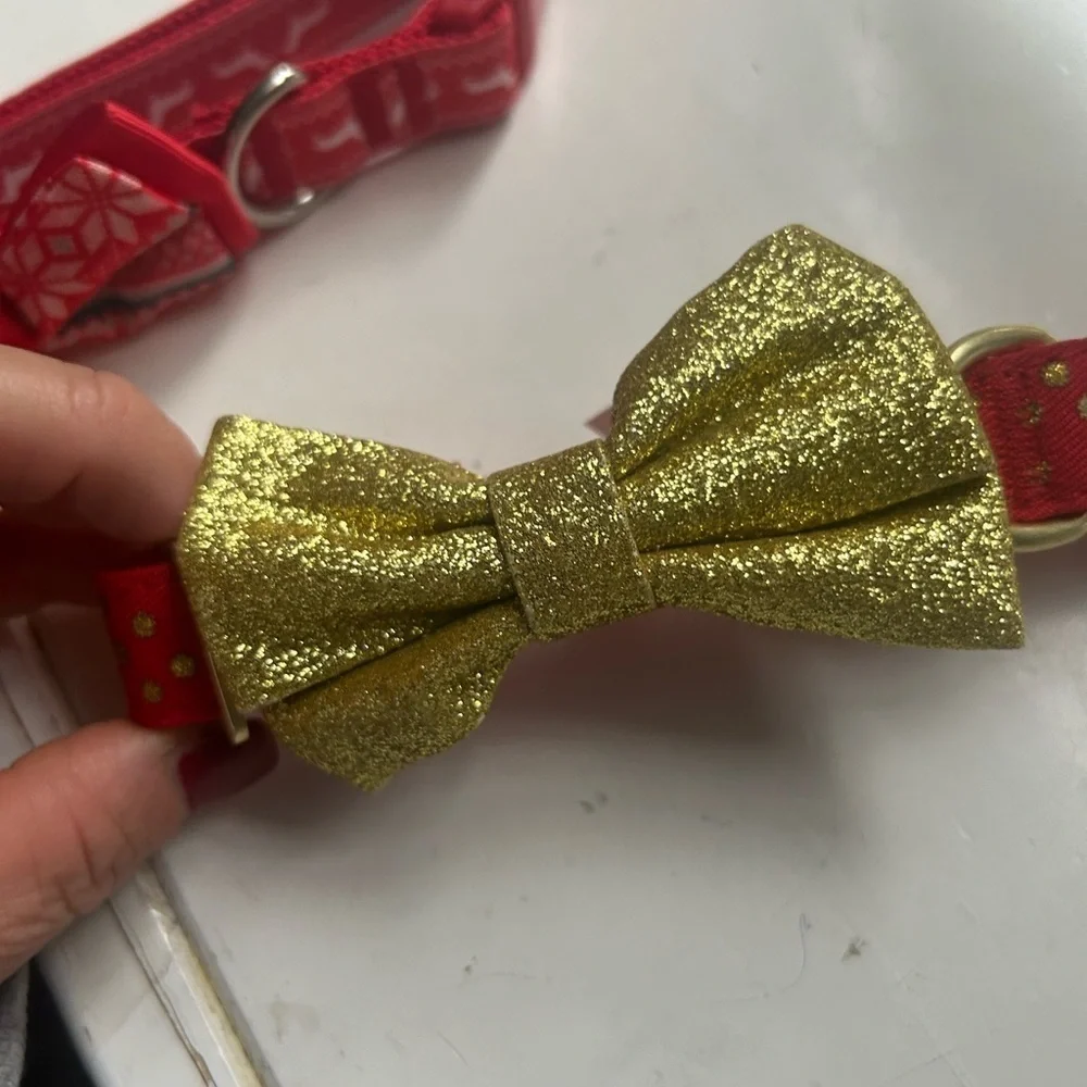 NWT Set Of Two Merry and Bright Festive Dog Collar Size M
